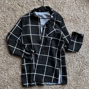 Checkered plaid style button up